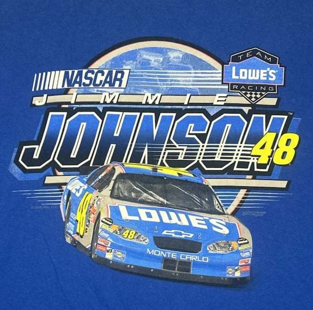 Gildan Jimmie Johnson 48 Nascar Long Sleeve T-Shirt Size XL Blue